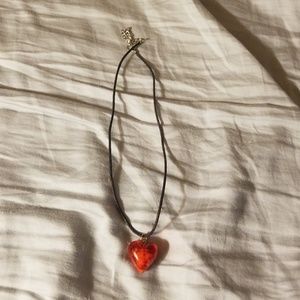 Flashing red heart necklace